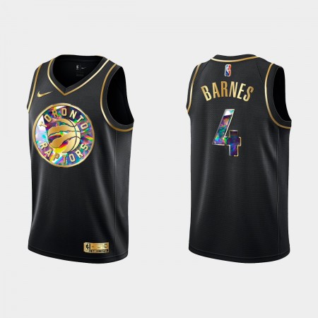 Maglia NBA Toronto Raptors Scottie Barnes 4 Nike 2021-22 Nero Golden Edition 75th Anniversary Diamond Swingman - Uomo